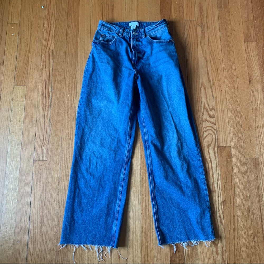 H&M Blue Denim Straight Loose Jeans US 6